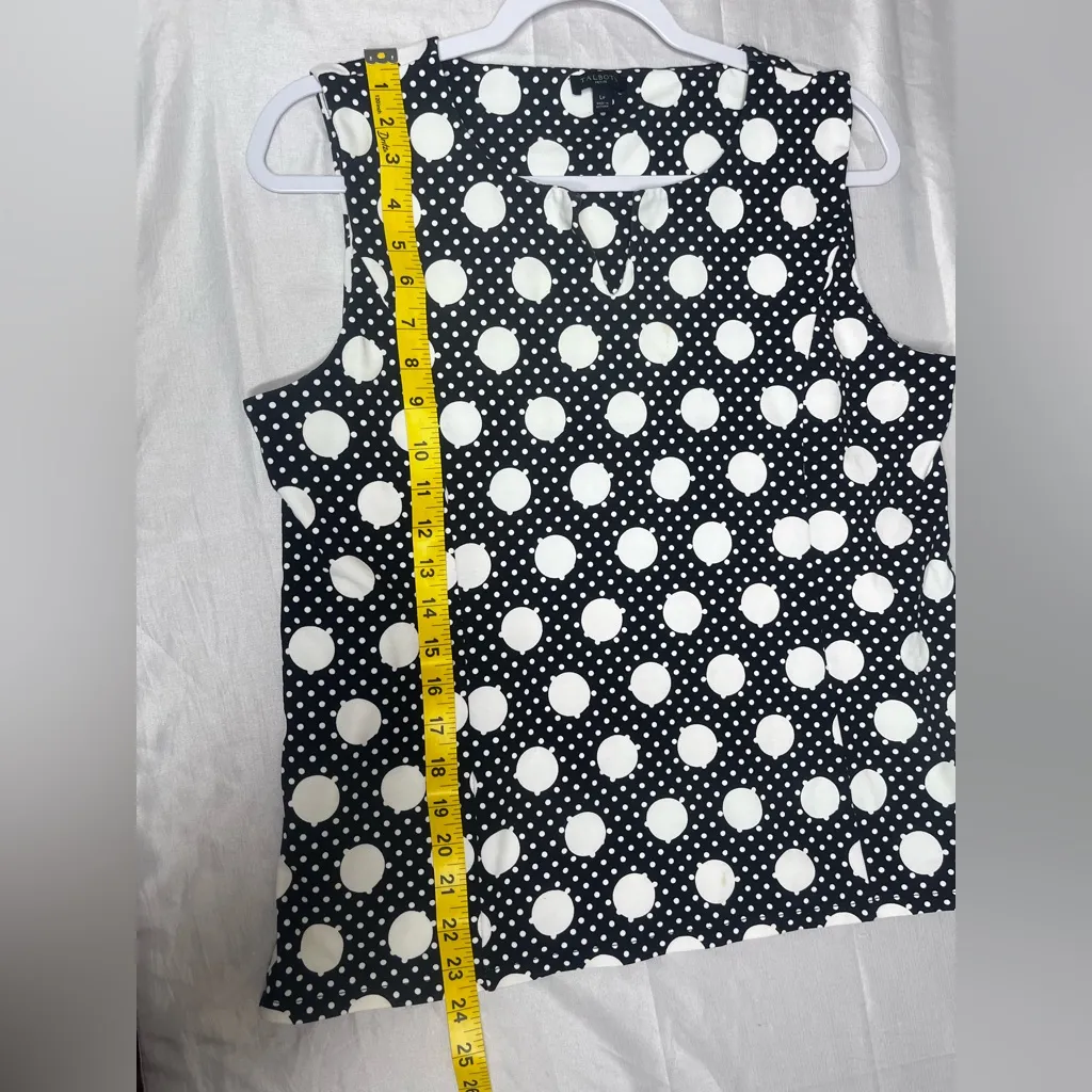 Talbots Black and White Polka Dot Tank Top - Image 5