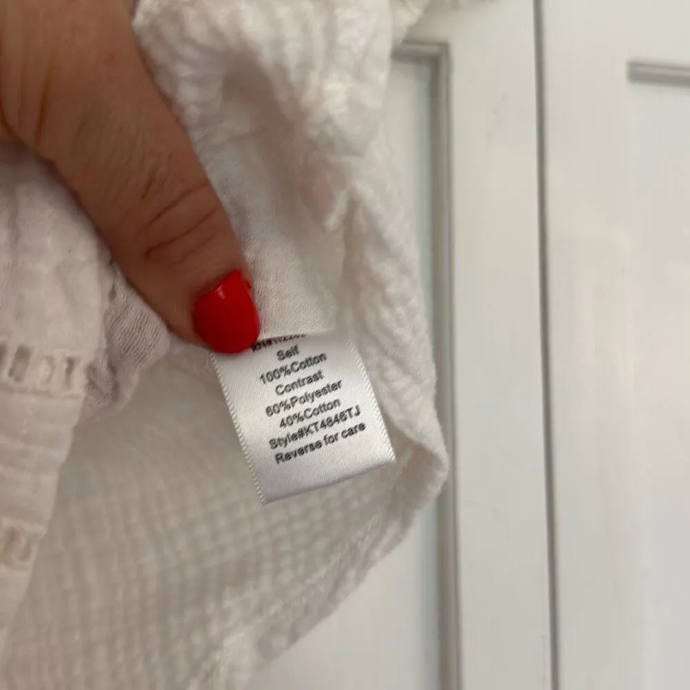 Greylin white gauze embellished embroidered blouse s - Image 4