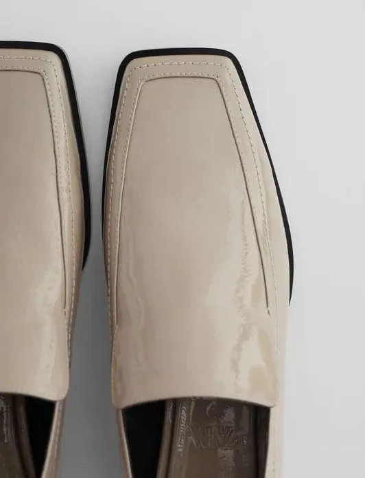 ZARA low Heeled Squared Toe Loafer - Image 4