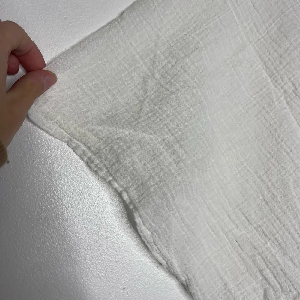 Bobi Revolve White Short Sleeve Cotton Blouse Tunic Size Small - Image 3