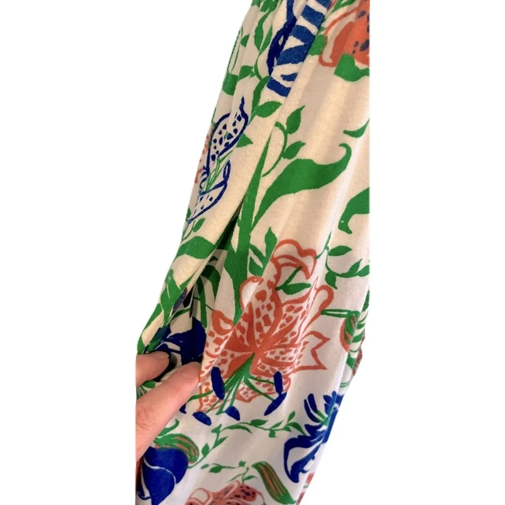 Vintage Key West Fashions Floral Lily Print Pocketed Skirt, Size L Pink Size L - Image 2