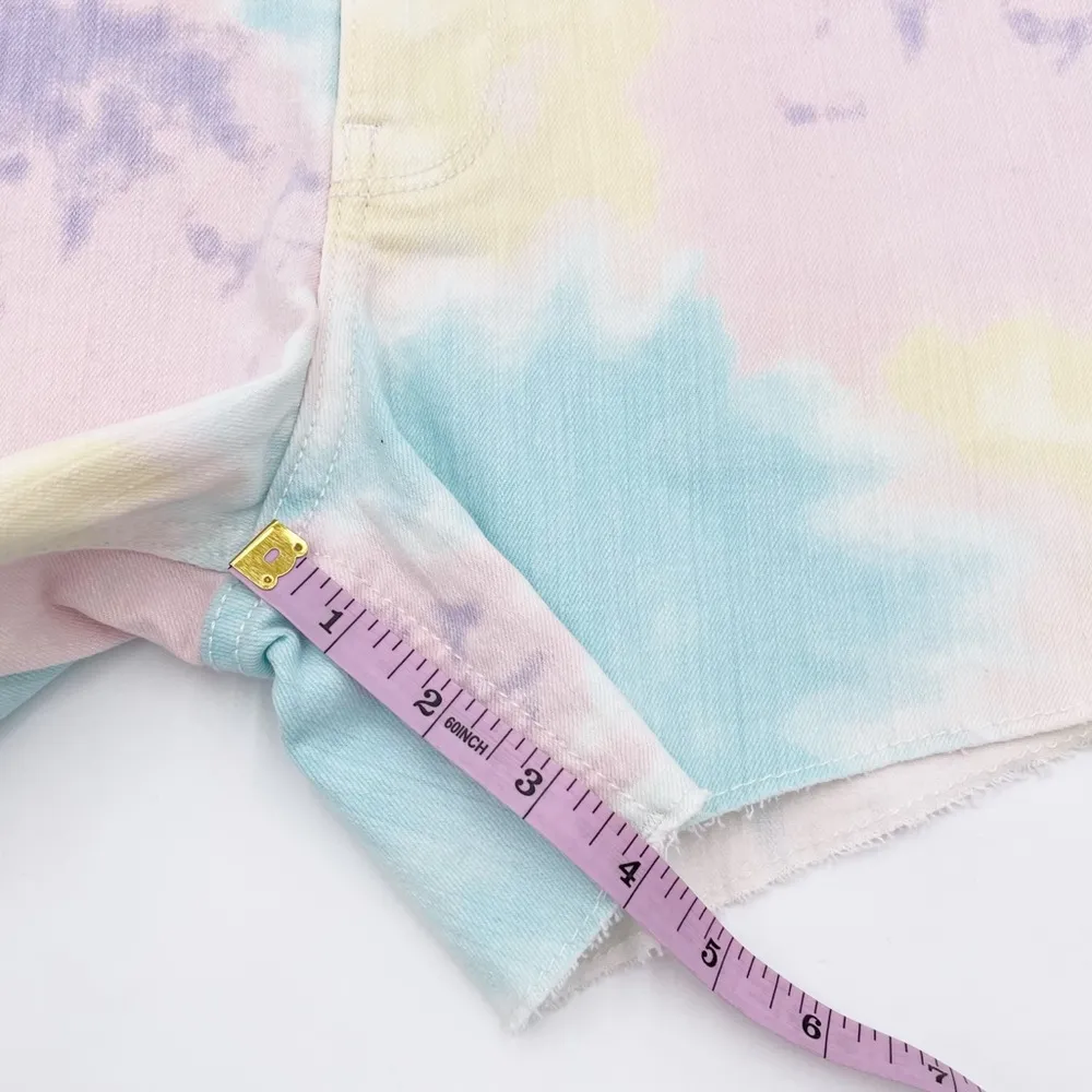 NEW Hollister High-Rise Vintage Short 4 Inch Pastel Tie Dye Denim Size W25 1 - Image 8