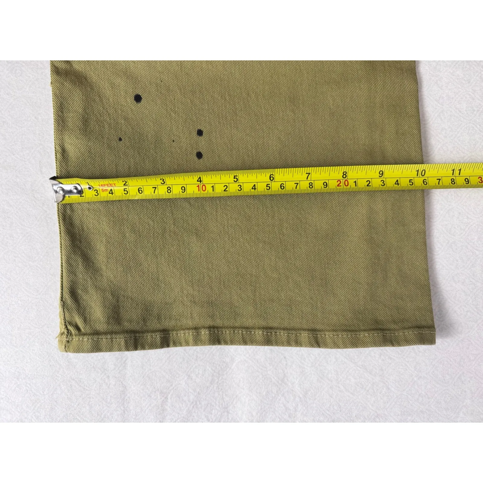 MOTHER Paint Splatter Wide Leg Pants Olive Green Women's‎ Size 28 - Image 8