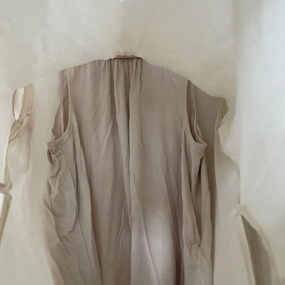 REISS pink chiffon mock neck long sleeve flow blouse top size XS - Image 3