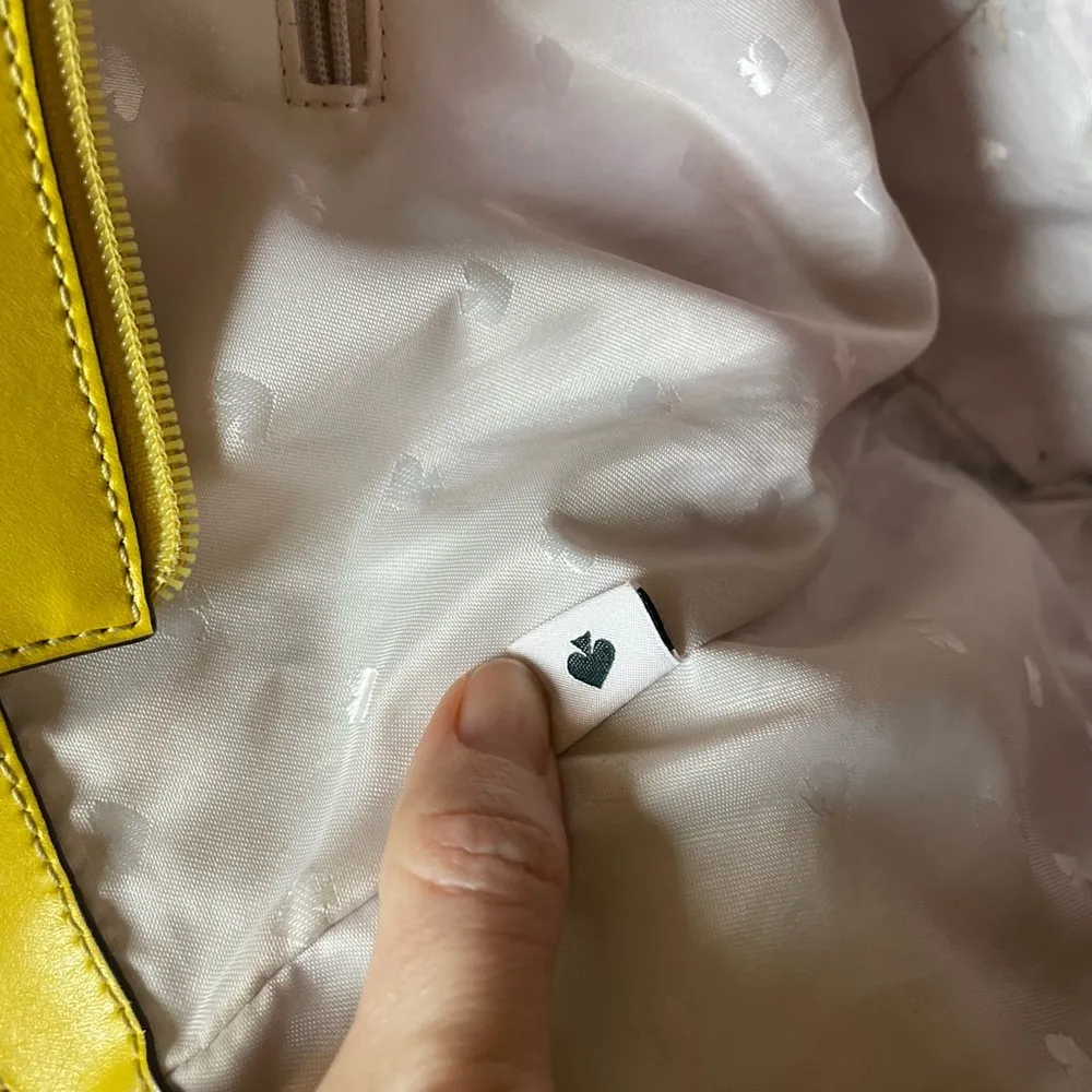 Kate Spade Emilia Large Tote Yellow chartreuse carryall travel tote leather - Image 6