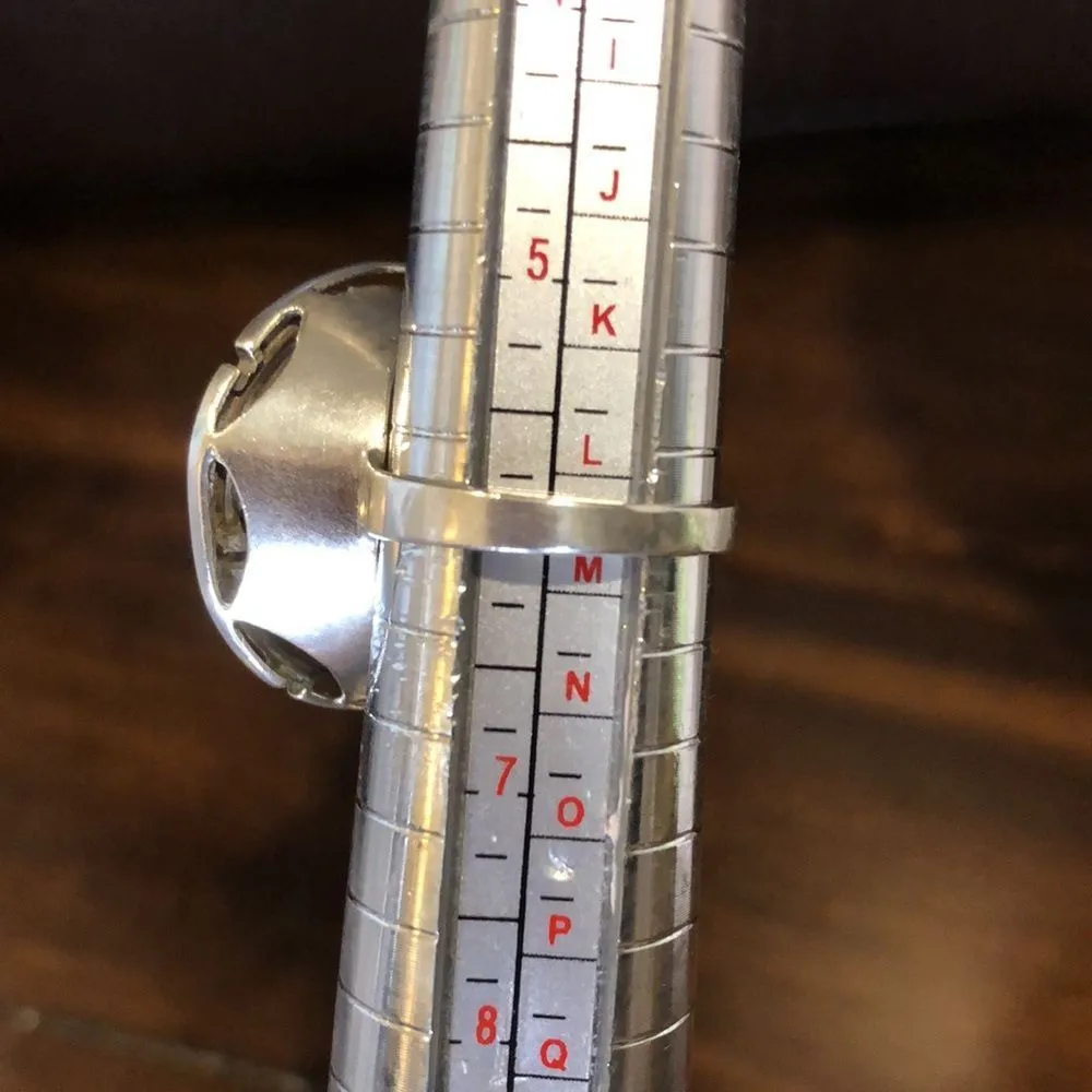 Faceted Smokey Quartz and Sterling Silver Vintage Cocktail Ring Size 6 - Image 7