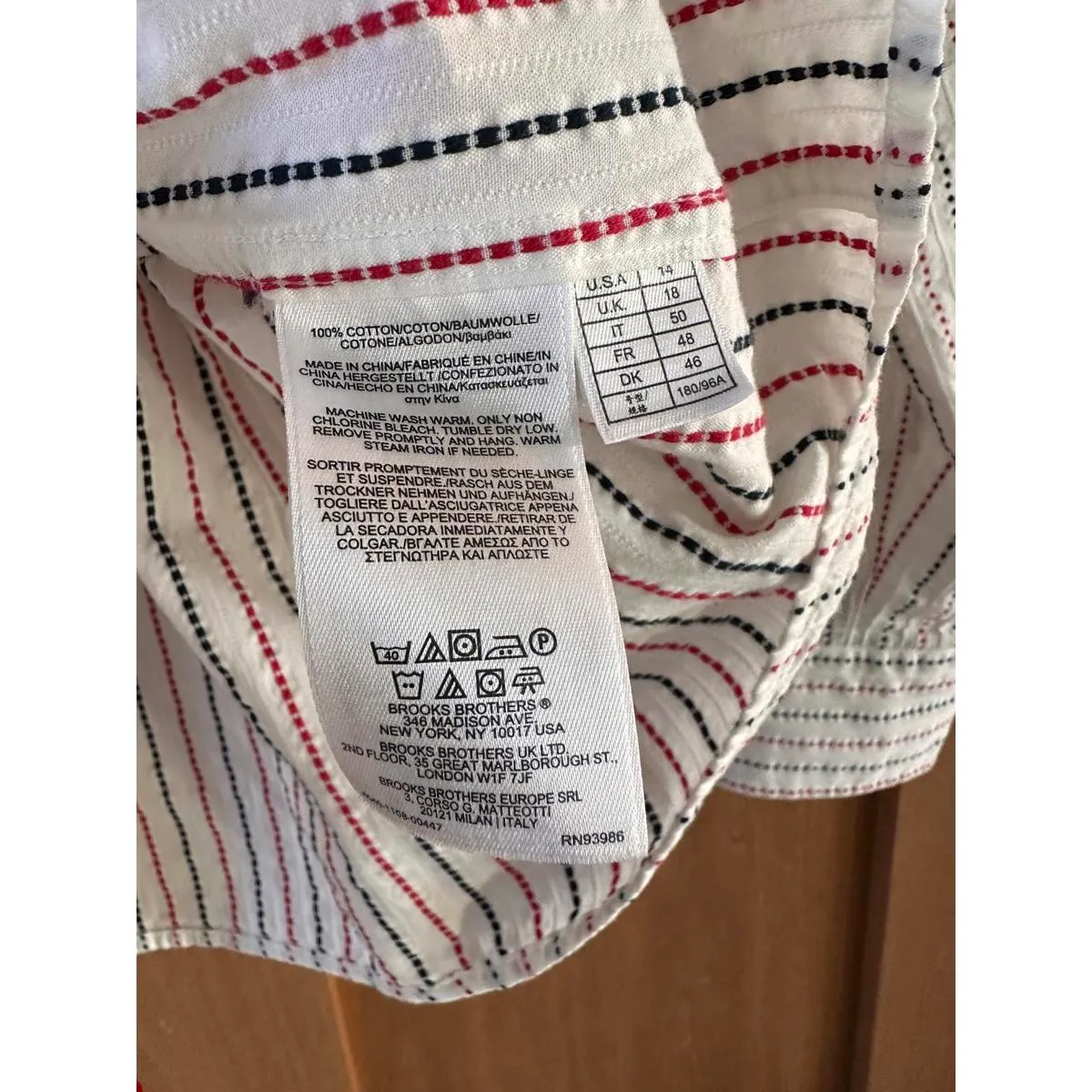 Brooks Brothers Red Fleece Women’s Button Up Blouse White / Red Striped size 14 - Image 8