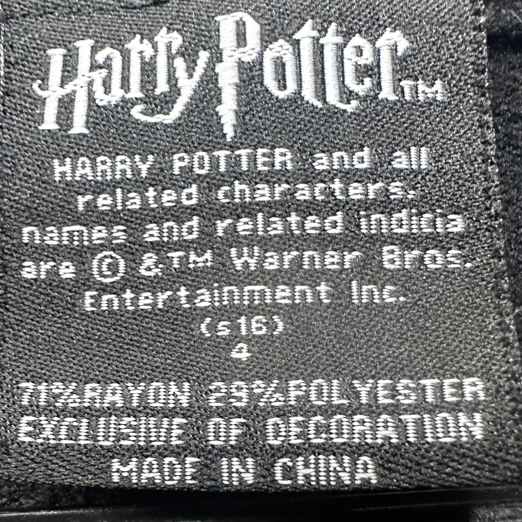 Harry Potter Slytherin House Crest Black V Neck Cardigan Size 16 - Image 11