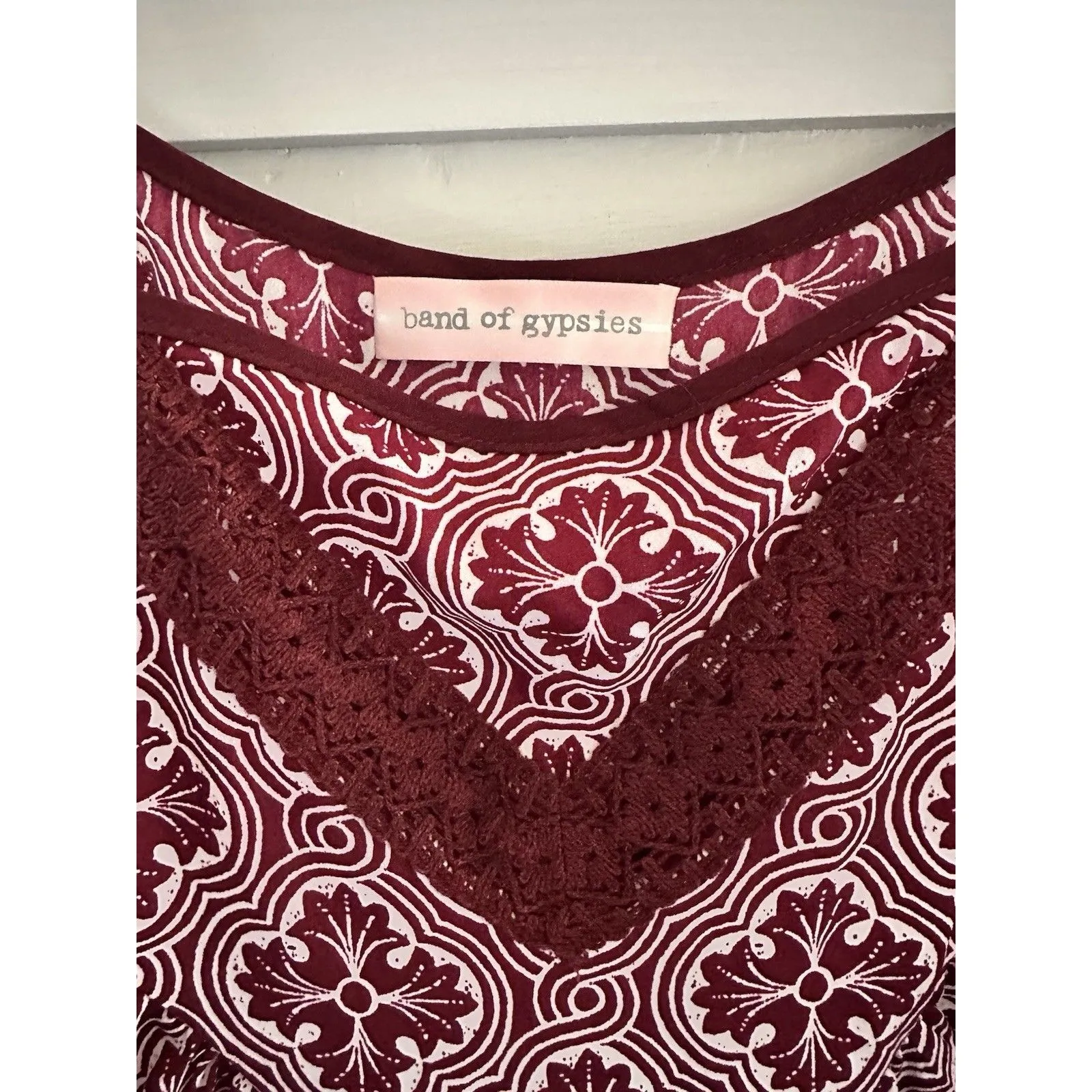 Band of Gypsies Zoe & Rose Burgundy Sleeveless Top Slip Dress Size S - Image 3