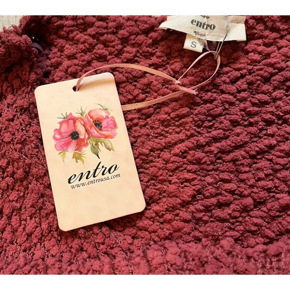 NWT, Entro Loose Fit Scoop Neck Popcorn Sweater, Sz S - Image 12