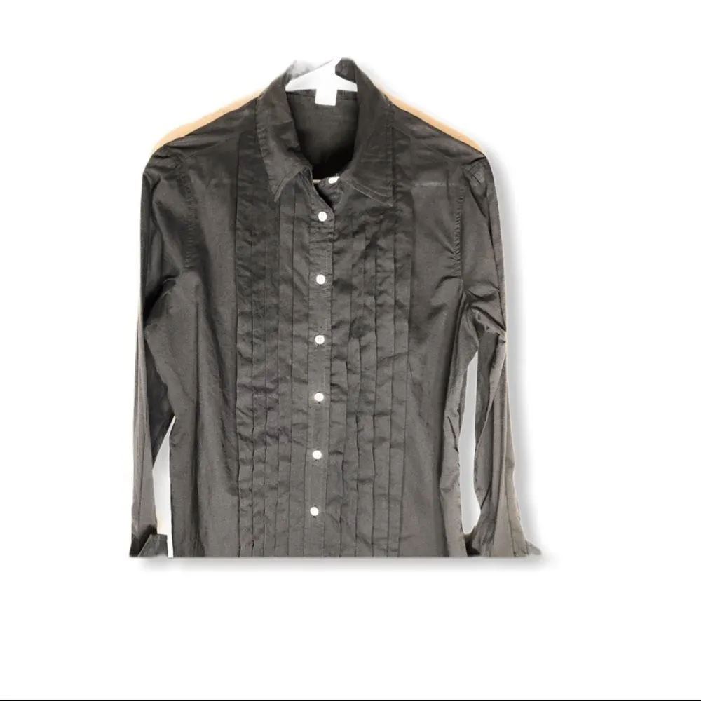 J.Crew  Pleated Dress Blouse Black - Image 9