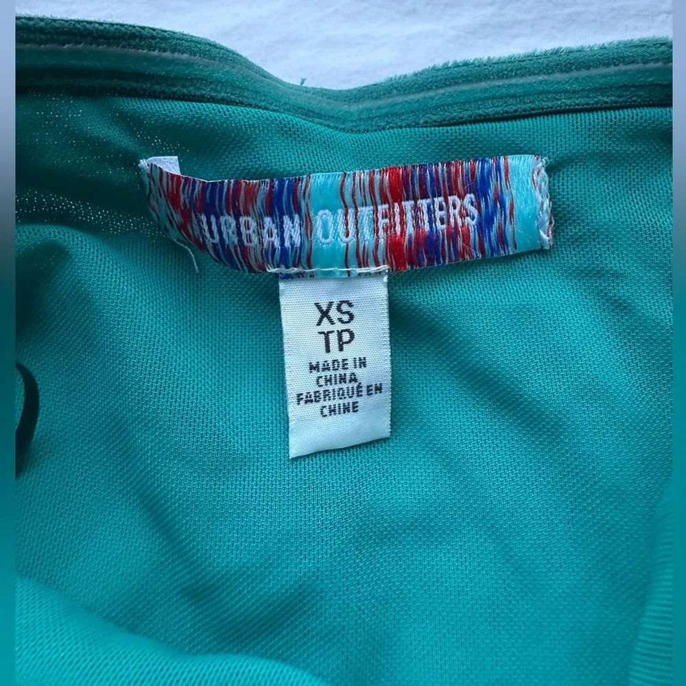 Urban Outfitters Teal Antoinette Velvet Bustier Mini Dress XS - Image 8