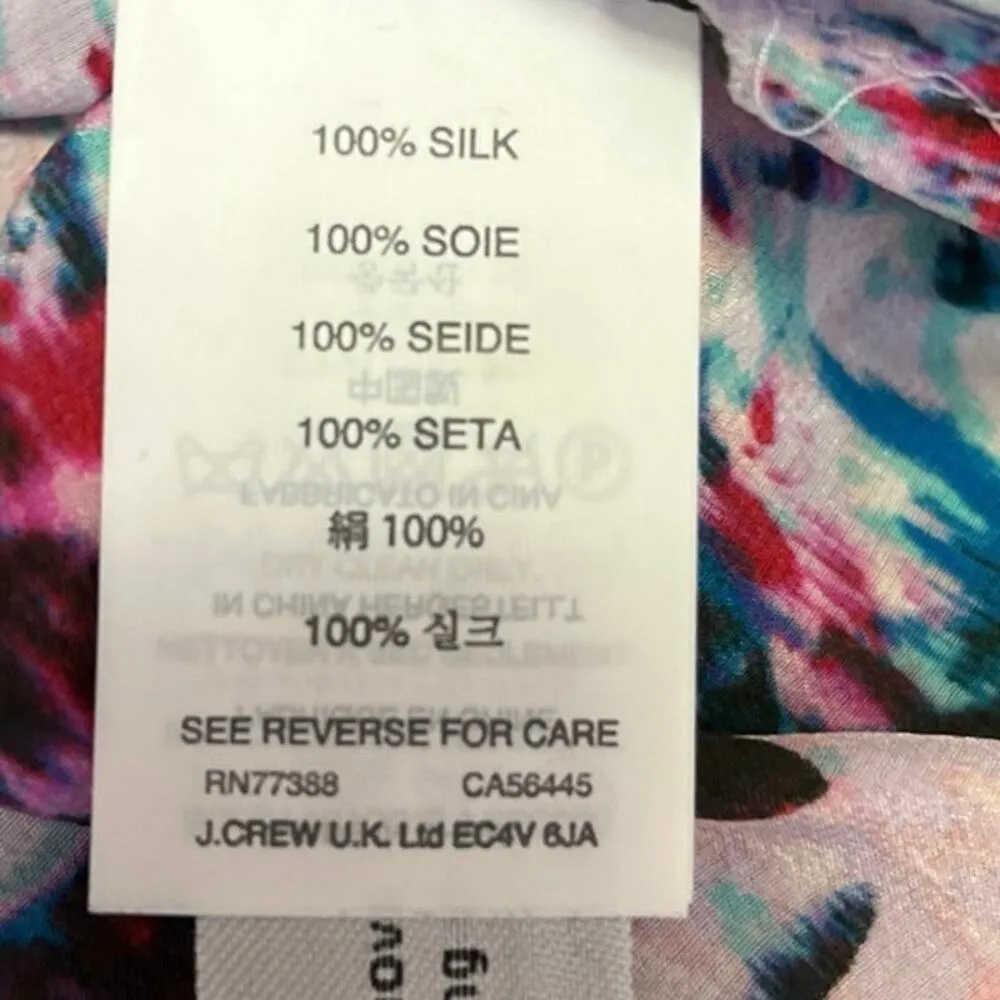 J.Crew Multicolor 100% Silk Abstract Sleeveless Floral Cami Camisole Tank Top 6 - Image 6