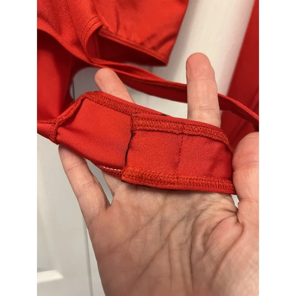 RE/DONE X danskin size small red long sleeve snap bodysuit NEW - Image 3