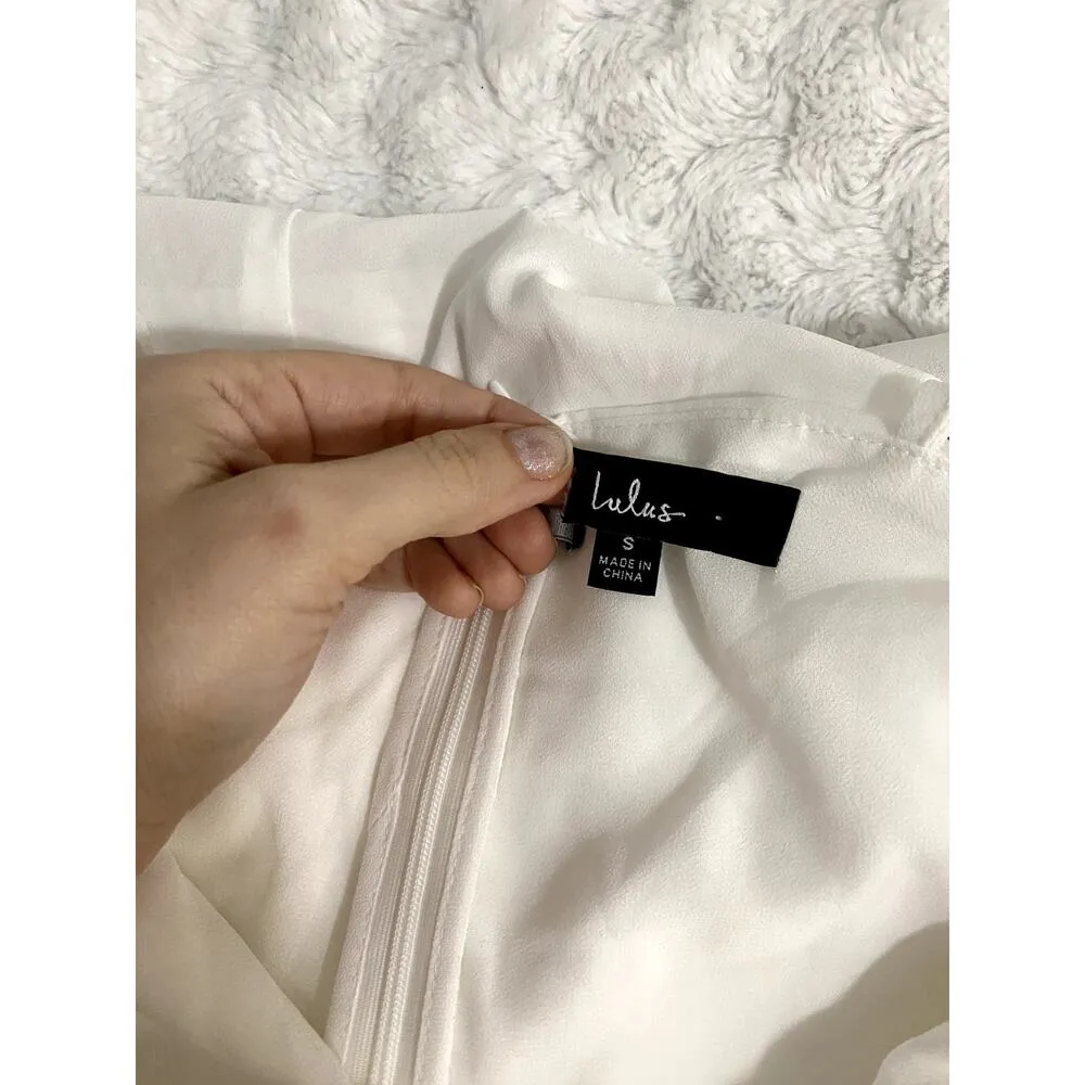 NWOT Lulus The Way to Love White Ruffled Cutout Summer Bridal Maxi Dress S - Image 6