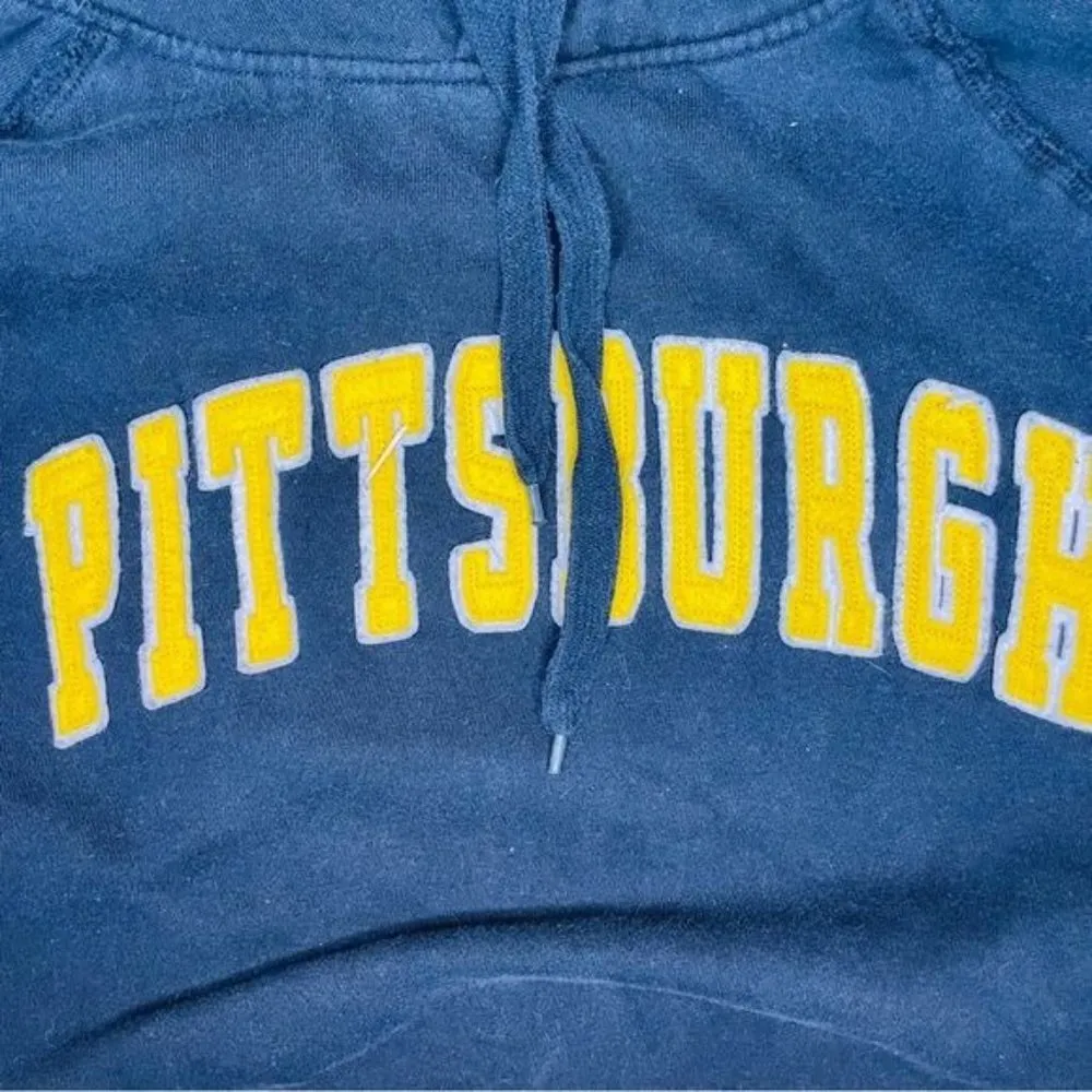colosseum athletics hooded sweatshirt pittsburgh hoodie blue and yellow sz large - Image 2