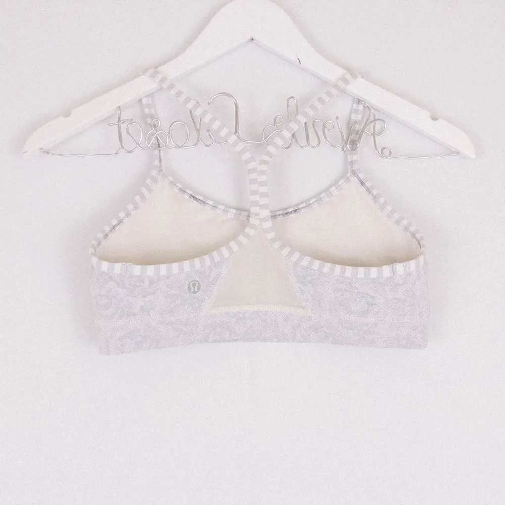 Lululemon Flow Y Gray Rose Herringbone Sports Bra Size 6 - Image 6