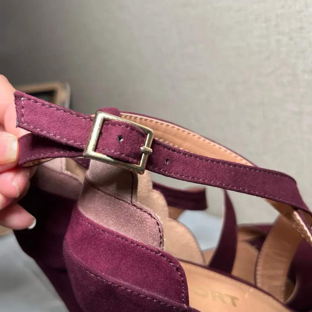 REPORT Elegant Purple Suede Heels with Ankle Strap Size 9 - Image 4