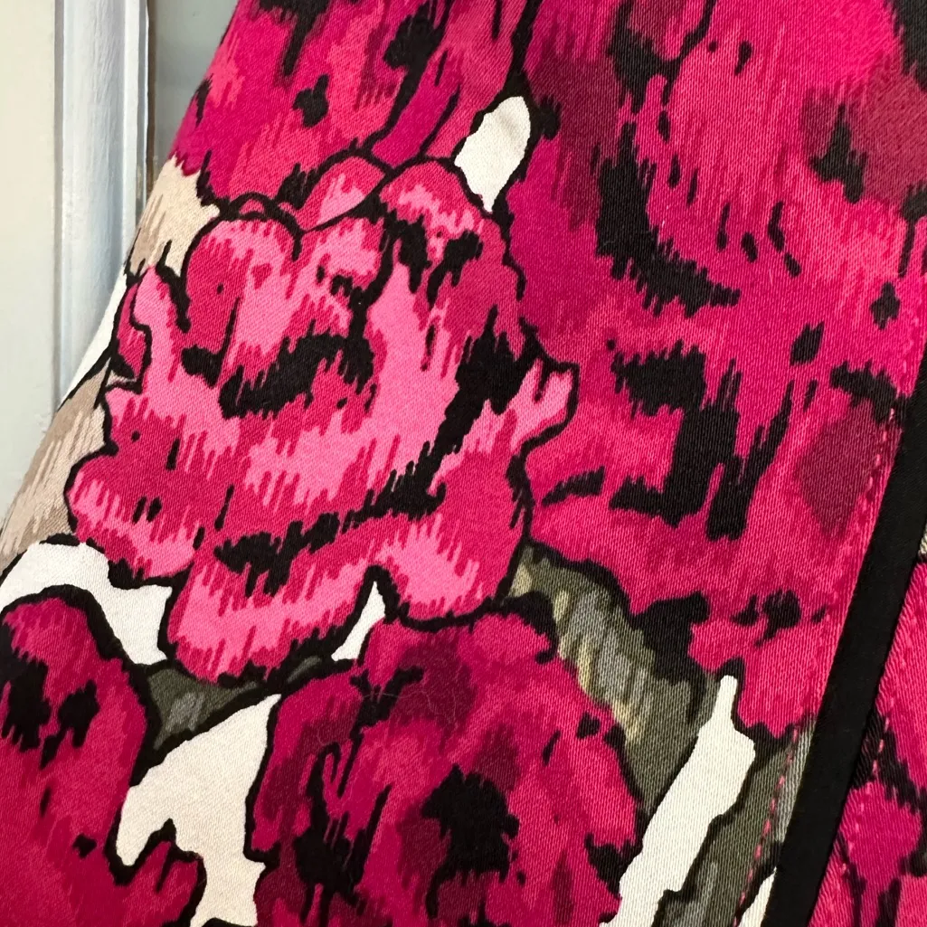 White House Black Market Y2K Chic Floral Fuchsia Ivory Corset Bustier Size 2 XS - Image 8