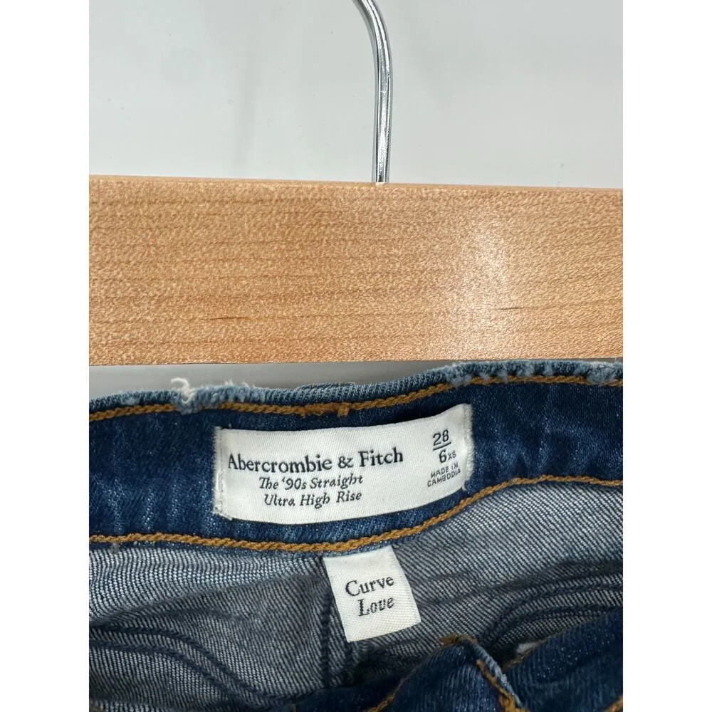 Abercrombie Jeans Women 28 The 90's Straight Ultra High Rise Curve Love Denim - Image 6