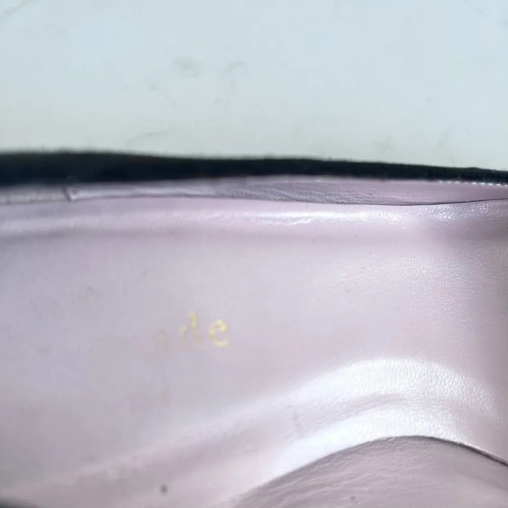 Kate Spade New York Danika Too Black Suede Jeweled Mid Heel 6B - Image 6