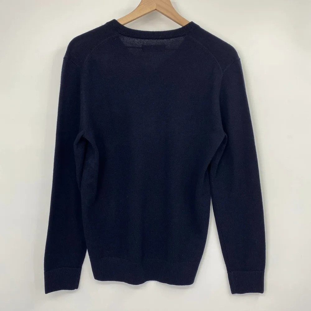 Everlane Cashmere Sweater V Neck Dark Navy Blue NEW Mens Size Small - Image 3