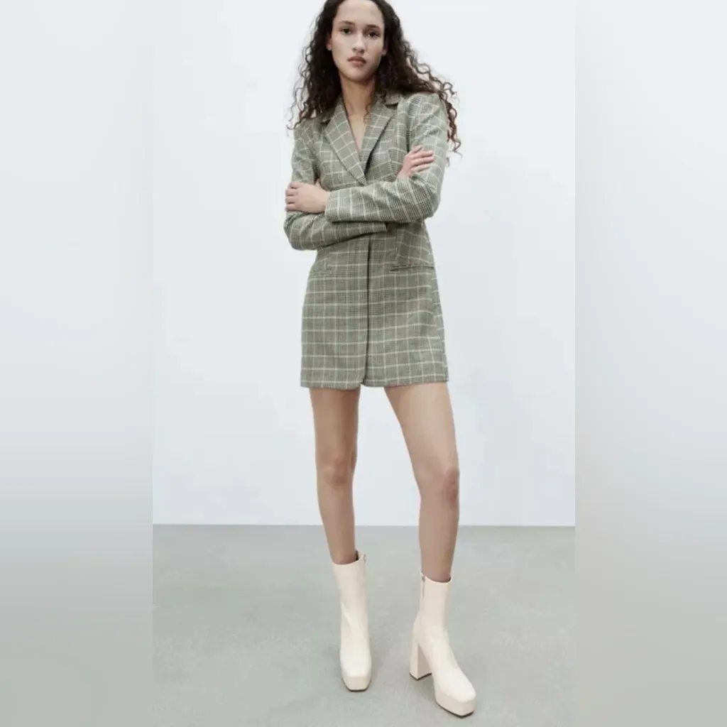 Zara Women’s Plaid Blazer Dress - Image 3