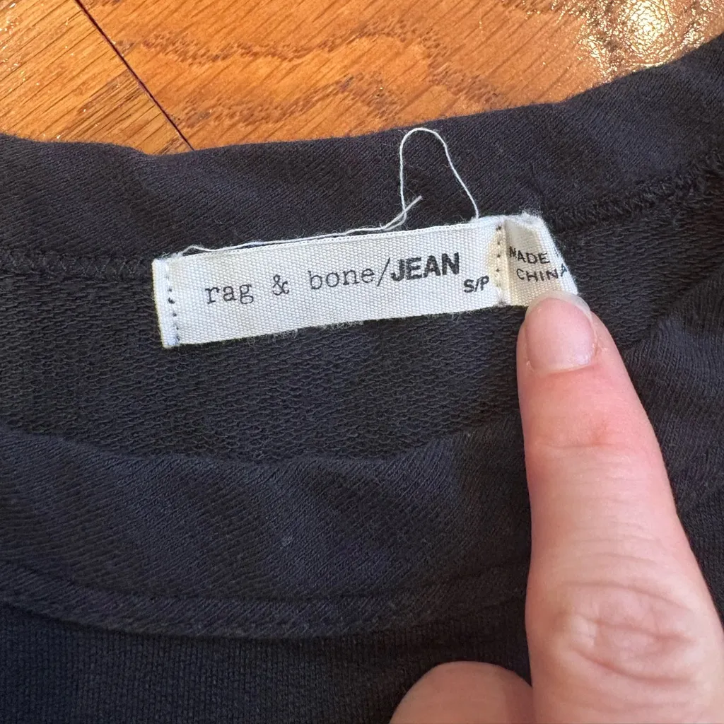 Rag & Bone / Jean black short sleeve side tie top / small - Image 2