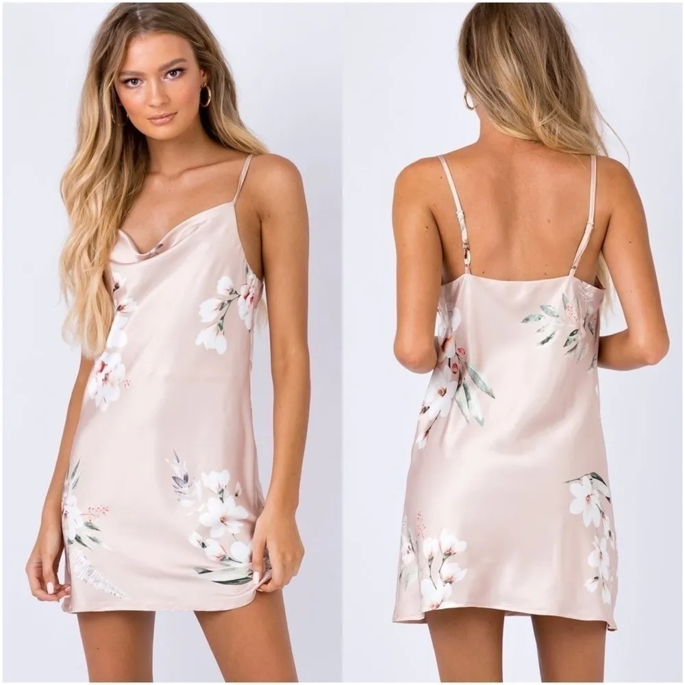 PRINCESS POLLY Sunshowers Mini Dress Beige - Image 2