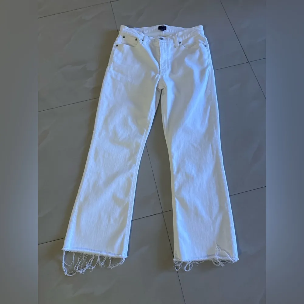J. Crew Factory Flare Crop White Jean in Signature Stretch Sz 29  Summer - Image 11