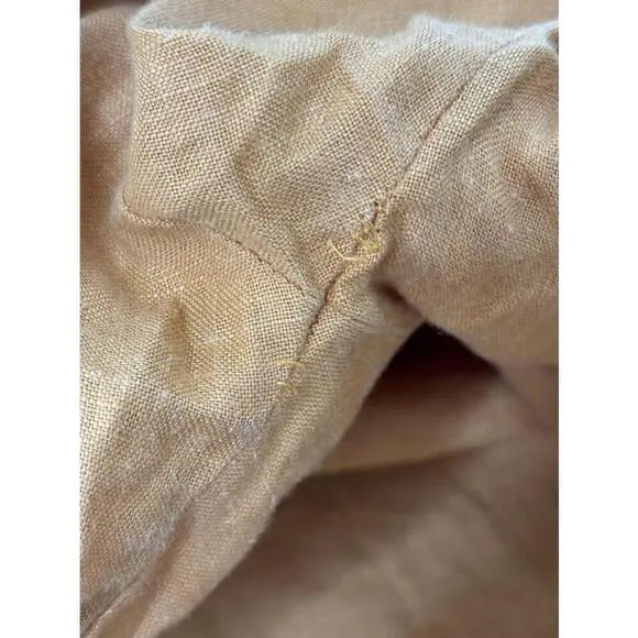 Posse Rider Jumpsuit Overalls Size M Mustard Yellow 100% Linen Ruffles Wide Leg‎ Size M - Image 8