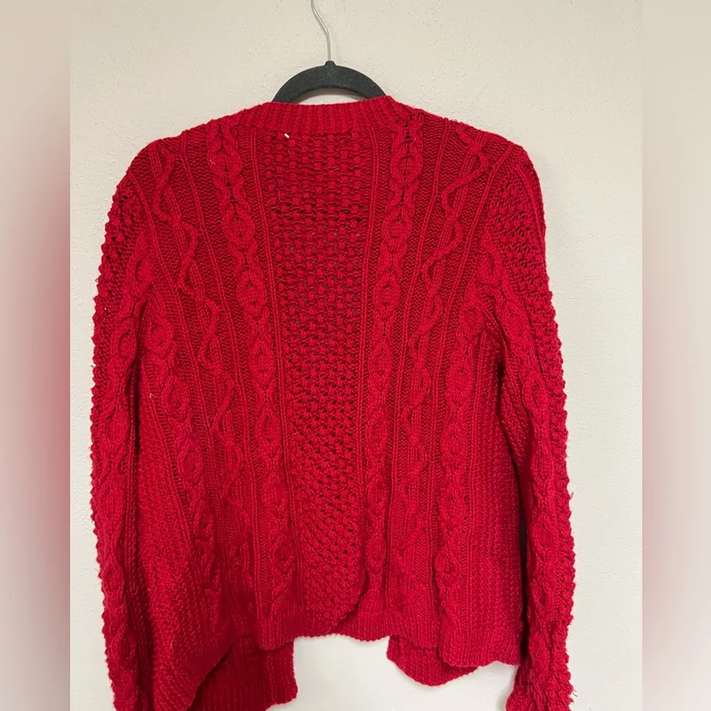 Land’s end crochet cardigan bright red cardigan women’s small - Image 7