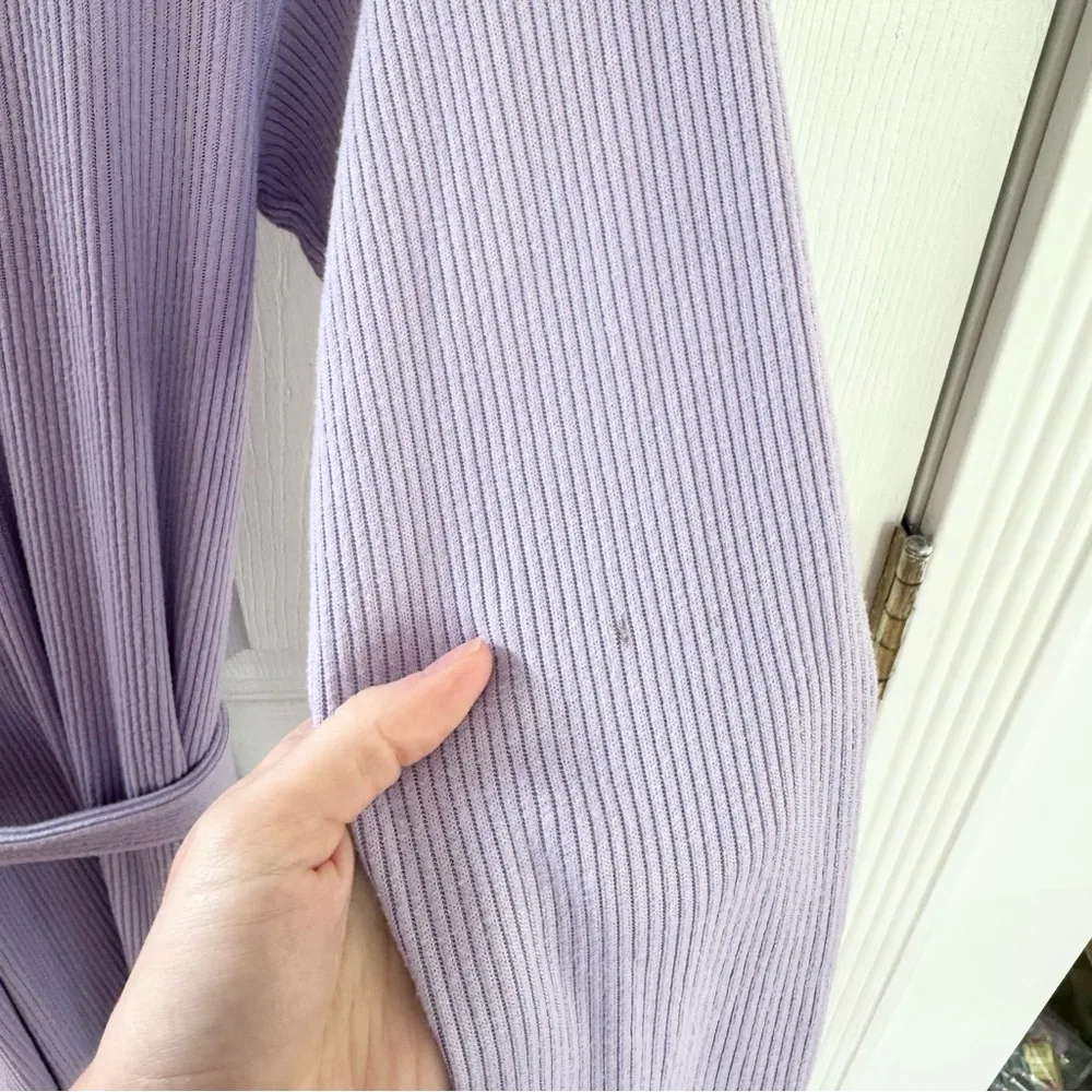 Lands' End Lilac Ribbed Lounge Robe and Pant set LARGE Purple - Image 10