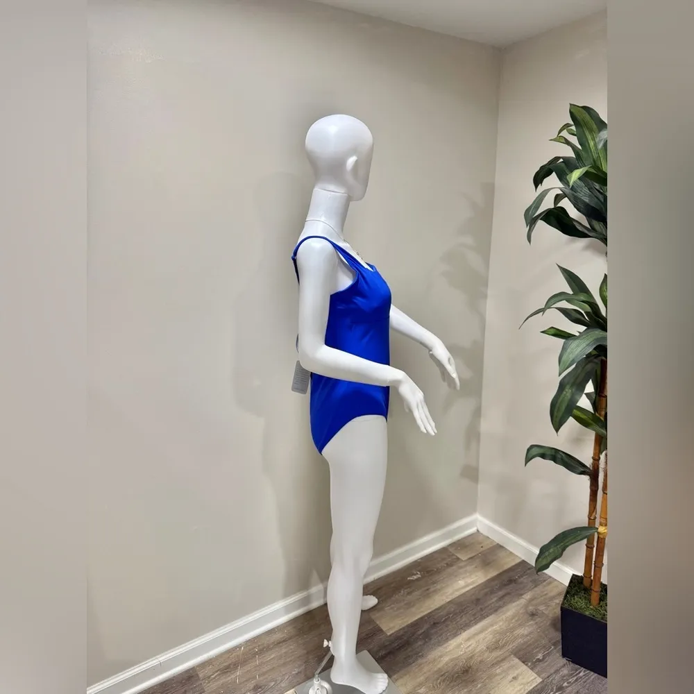 Sea Level Eco Essentials Swimsuit US 10 Cobalt Blue Square Neck One Piece NWT - Image 6
