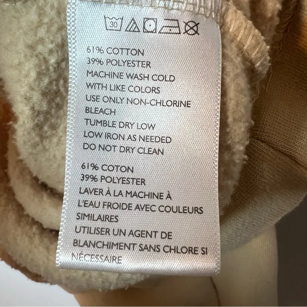 Urban Outfitters Cropped Hoodie Women’s M Beige Sweatshirt Elevated Back Design - Image 5