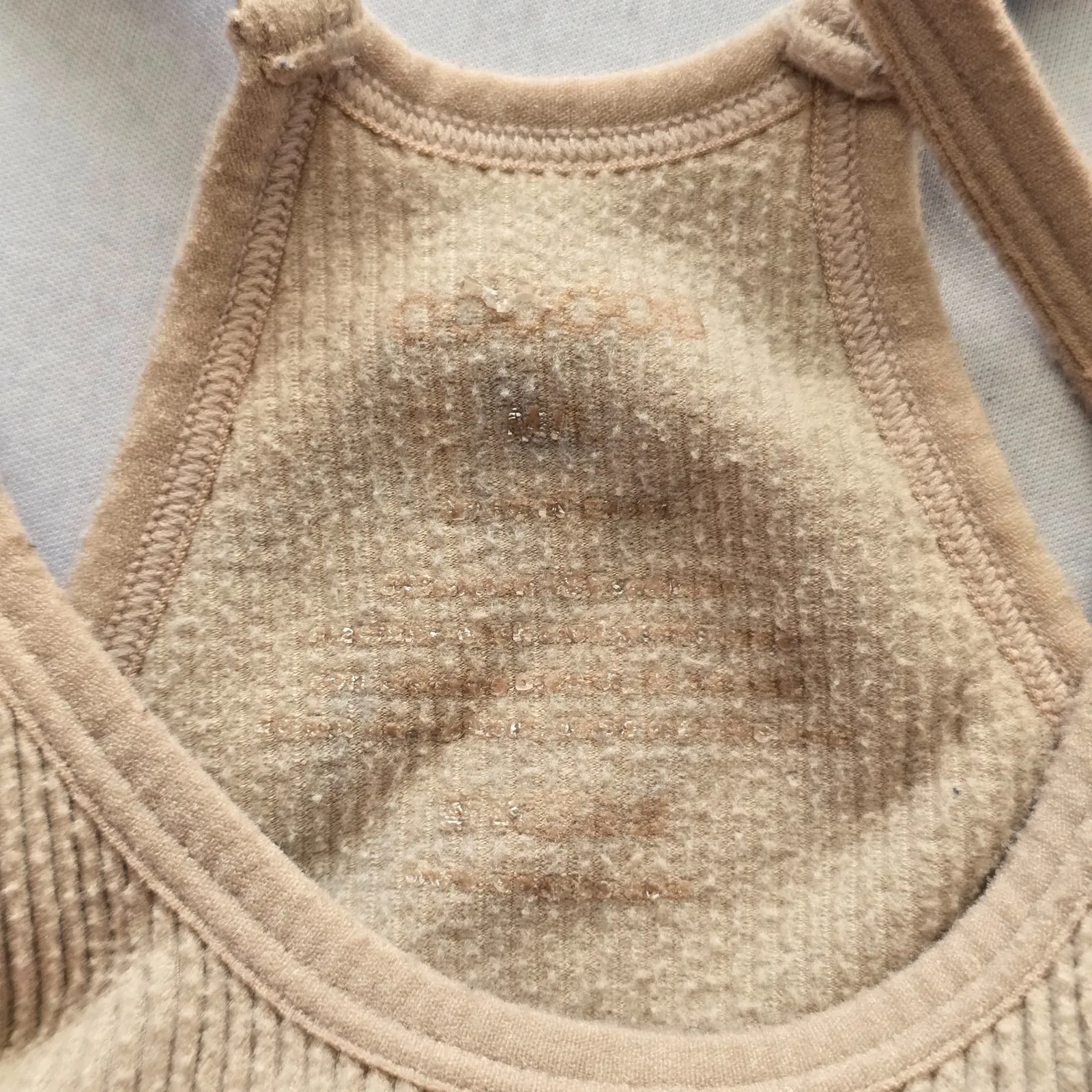 Ribbed Comfort Y2K Bra Top Wireless Pullover Stretch Sleep Ododos Tan M/L Size M - Image 5