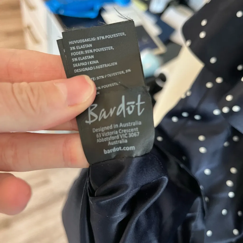 Bardot Sleeveless Polka Dot Dress - Image 6