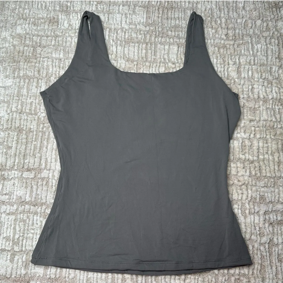 Pumiey: Gray Square Neck Tank - Image 4