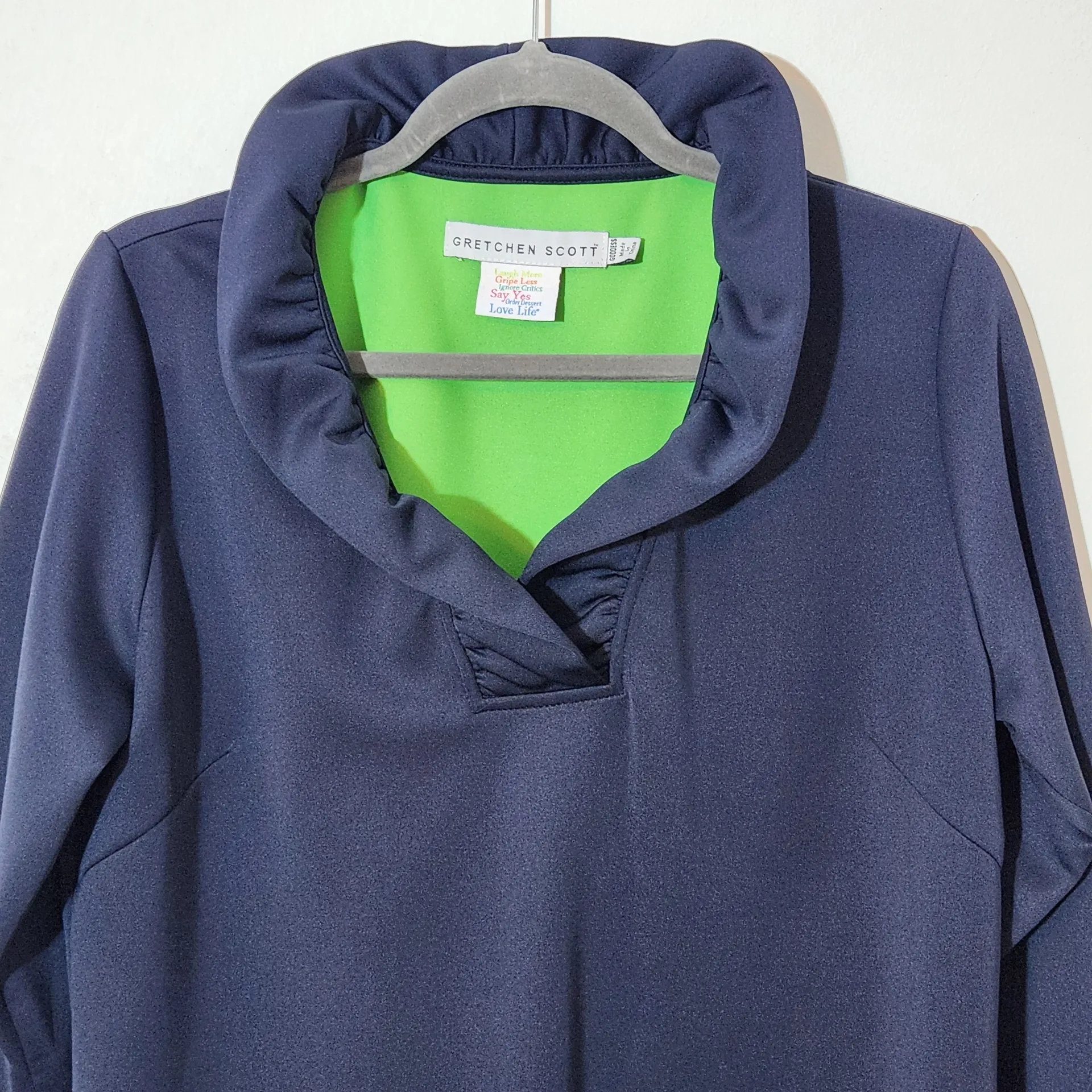 Gretchen Scott Navy Blue Mini Dress Size 16 Ruffneck Wedding Guest Dress - Image 3