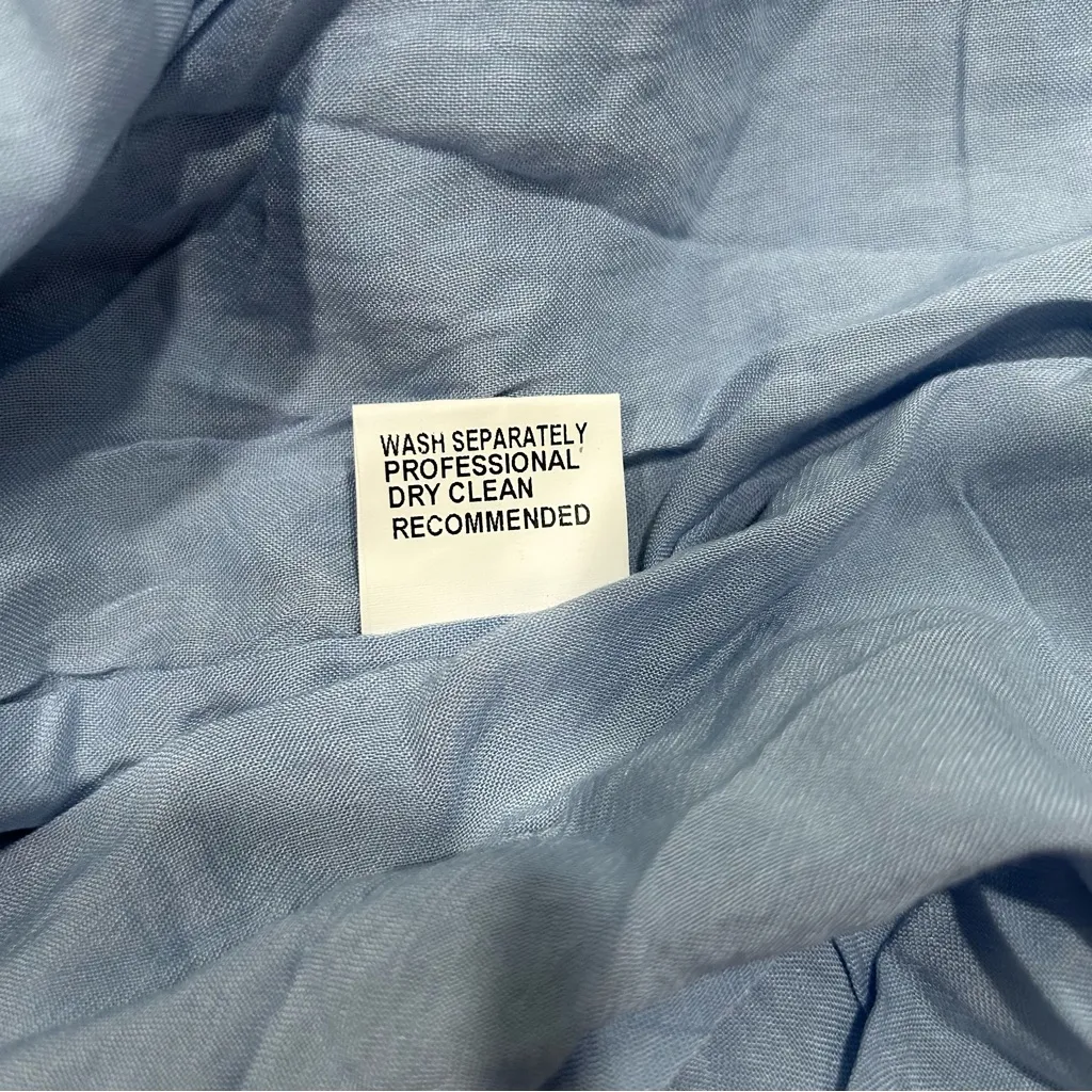 NWT Lost in Lunar Baby Blue Gold Pinstripe Babydoll Sleeveless Mini Dress Size L Size L - Image 5