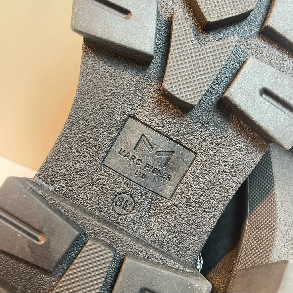 Marc Fisher Deric Lug Sole Bootie In Grey/Black Suede Leather Sz 8 NEW - Image 9