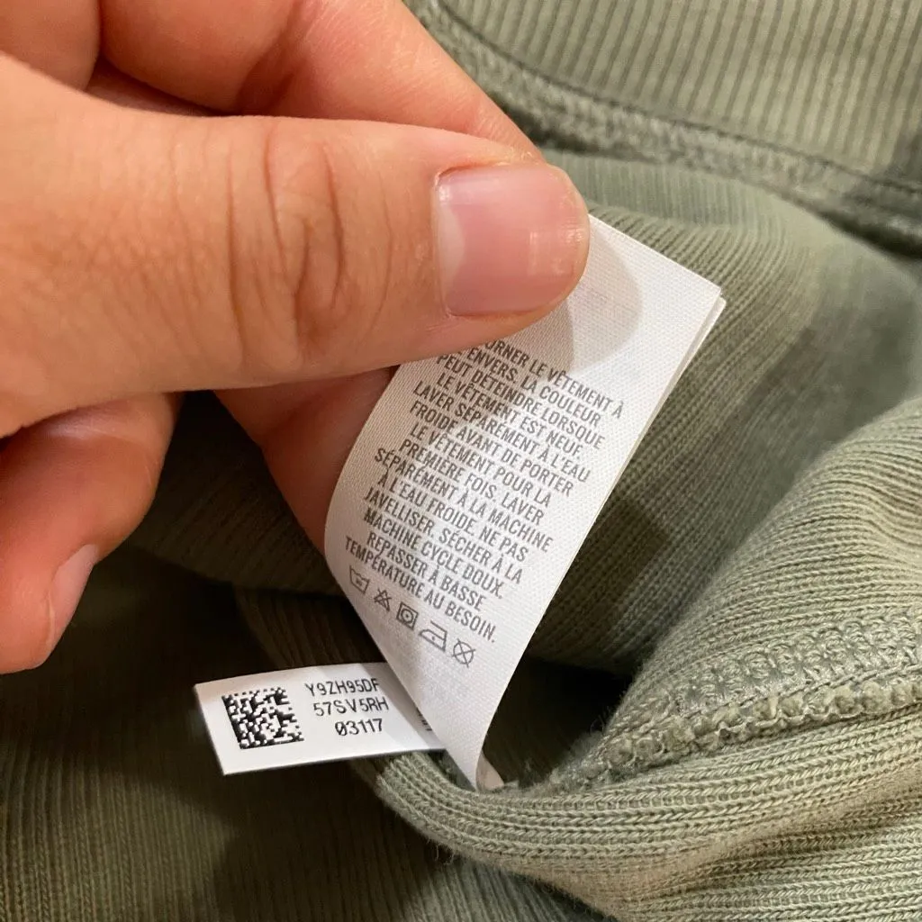 Aerie Ribbed Oversized Sweatshirt XS Green Crewneck Cozy Lounge Top - Image 8