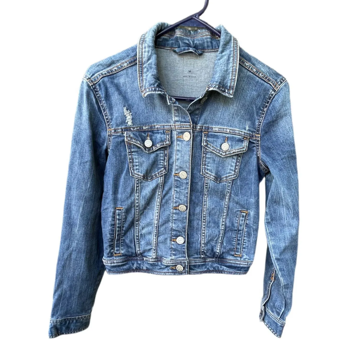Aeropostale size M denim jacket. Lightly distressed. - Image 2