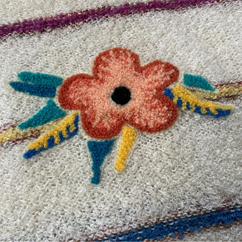 Vintage 20 Ans Knits By Mariea Kim Striped Floral Sweater - Image 6