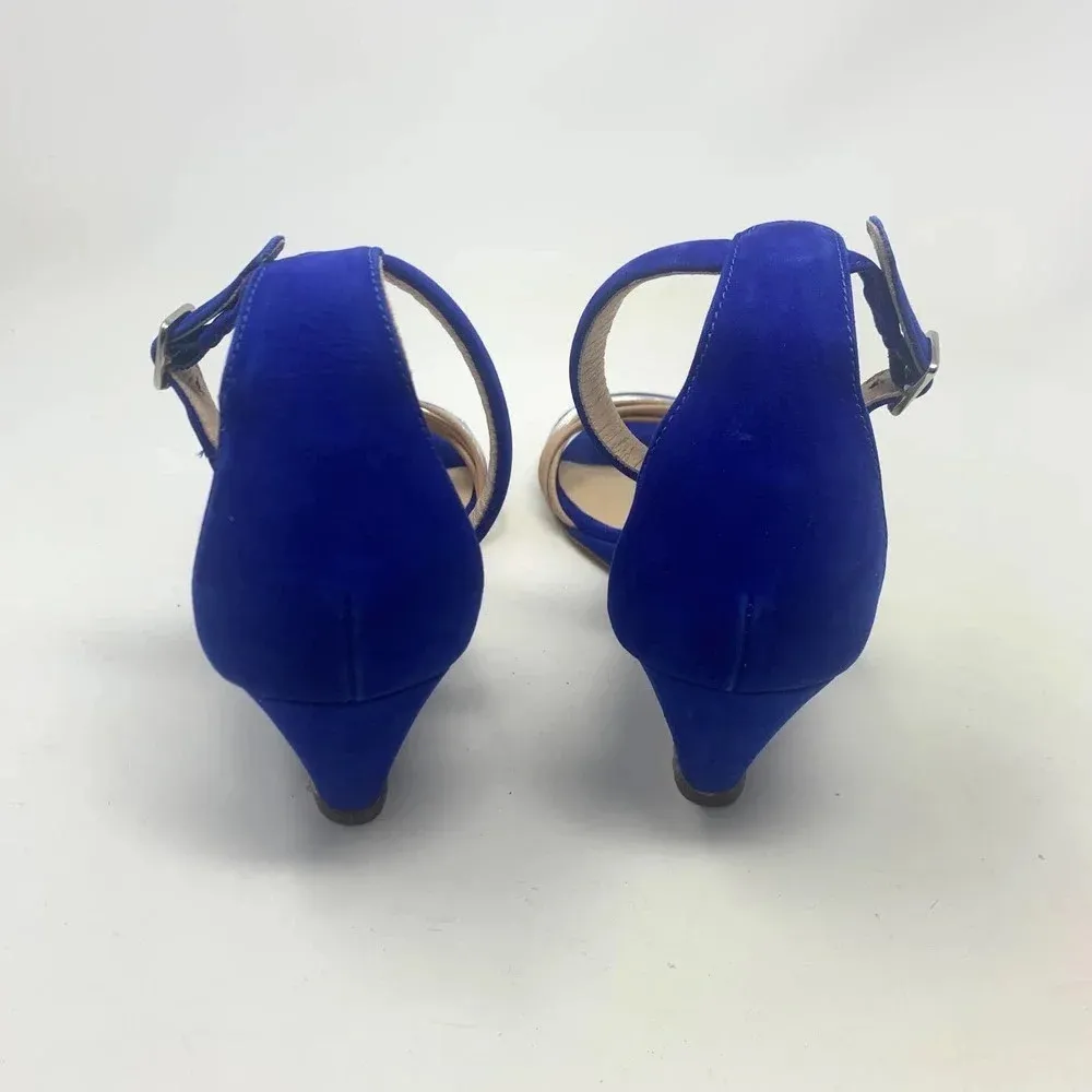 Loeffler Randall Addie Strappy Demi-Wedge Sandal Cobalt Blue Size US 10 - Image 10