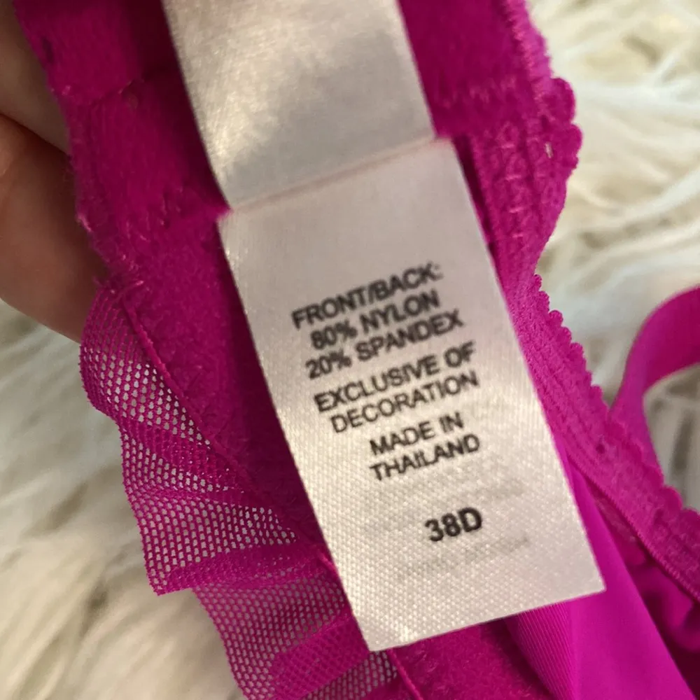 SAKI SILVER WOMENS BRA SIZE 38D Elegant Pink Lace Bra brand new - Image 7