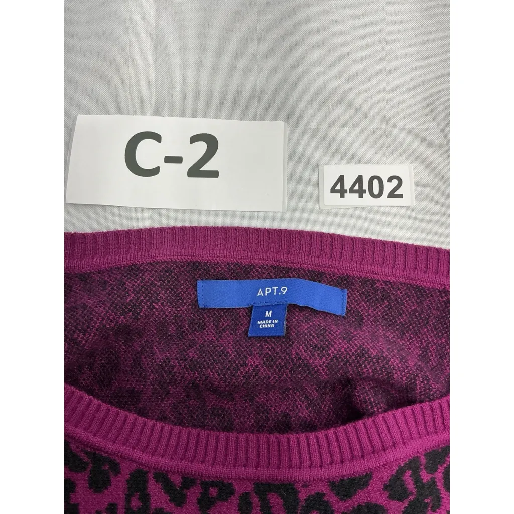 Womans Apt 9 Sweater Pullover Medium Animal Print Long Sleeve Crewneck - Image 3