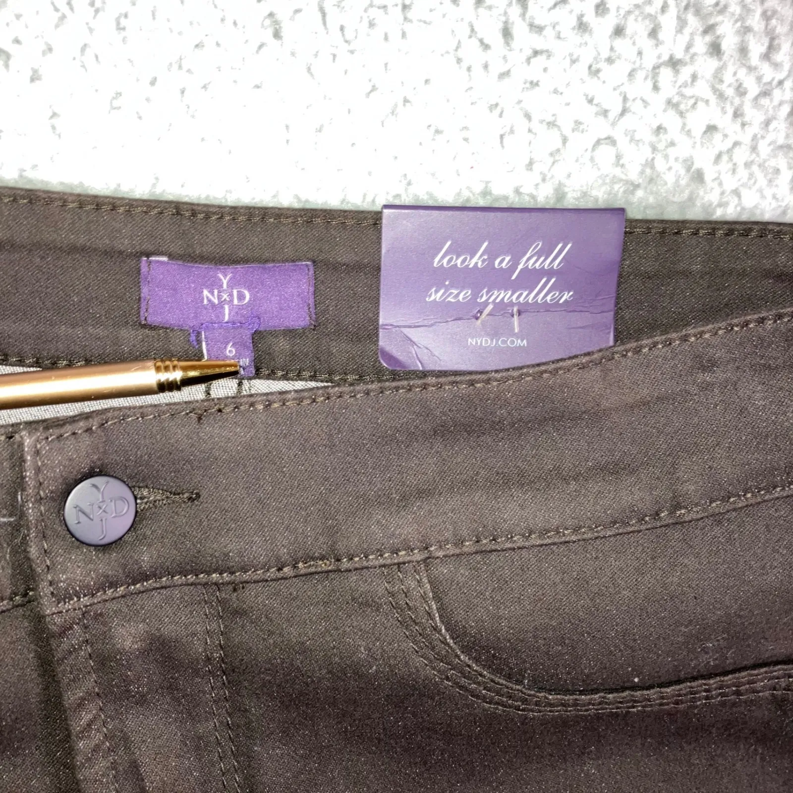 NYDJ Legging Women 6 Brown Mid Rise Straight Leg Stretch Lift Tuck Technology - Image 8