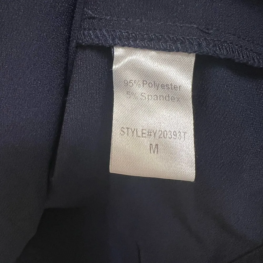 Pomander Place Tuckernuck Kenzo Mini Dress Tiered Crepe Navy Blue Size M - Image 8