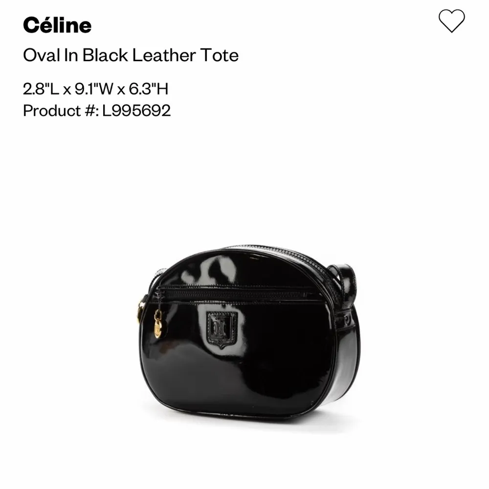 🎉HP🎉 Celine Oval Black Patent Shoulder Bag Crossbody AUTH EUC #3030 - Image 2